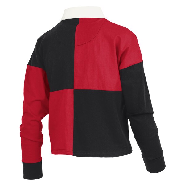 Red/Black Ladies Rugby Crop Top - W